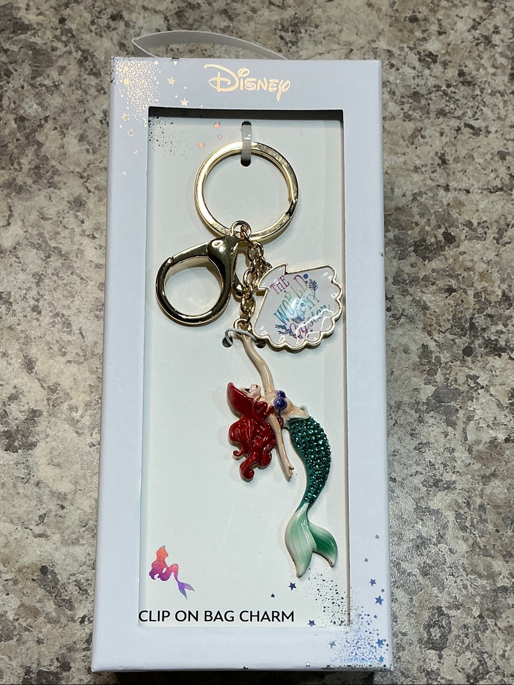Disney Ariel-Inspired Mermaid Tail & Shell Keychain/Bag-charm - Green, Red, Gold